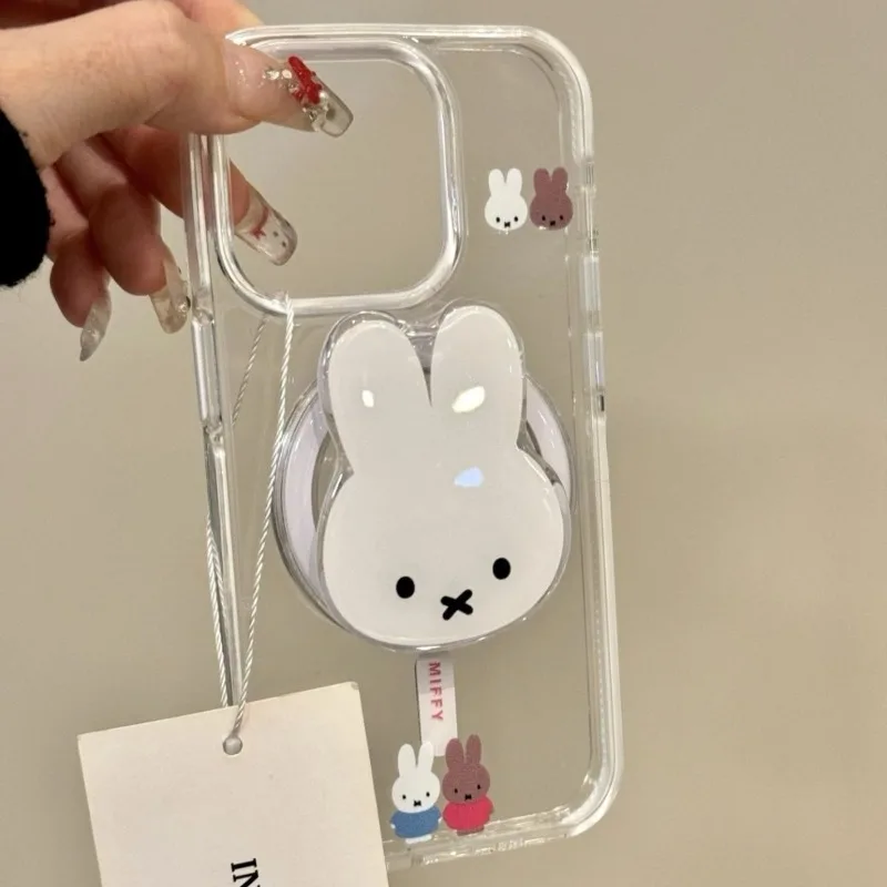Kawaii Miffy Rabbit Magnetic Phone Stand Cartoon Telescopic Portable Stand Girls Fun Festival Gift - Image 3