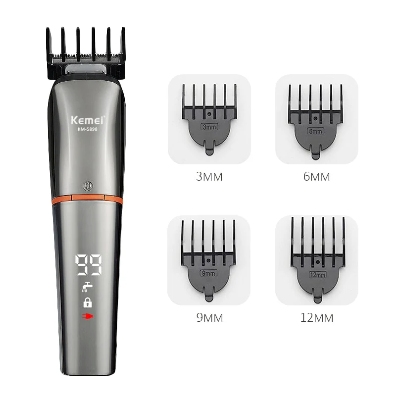 KEMEI Electric Hair Clipper LED Display for Men Professional Hair Trimmer USB Charging Rechargeable Hair Cutting Beard Machine - Image 4