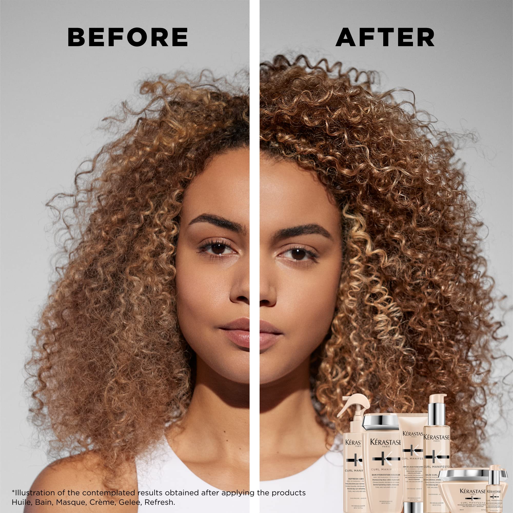 KERASTASE Curl Manifesto Hydratation Douceur Shampoo | Removes Build Up & Hydrates Curls | Softens & Reduces Frizz | For All Wavy, Curly, Very Curly & Coily Hair | 8.5 Fl Oz - Image 7