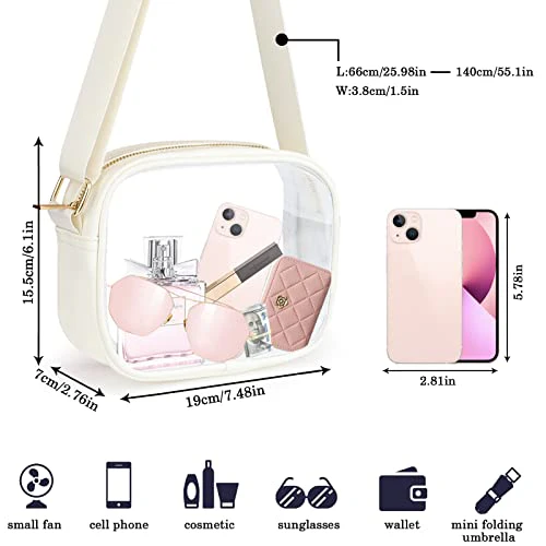 KETIEE Clear Bag Stadium Approved, Clear Crossbody Bag Clear Purse for Women See Through Clear Handbag with Adjustable Strap for Concerts Sports Festivals - Image 6