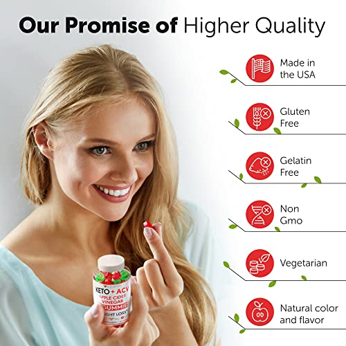Keto ACV Gummies Advanced Weight Loss - Keto Gummies - ACV Keto Gummies for Weight Loss - Slimming Gummies - Raspberry Keto Pills - Detox & Cleanse Supplement for Women and Men - USA Made - Image 3