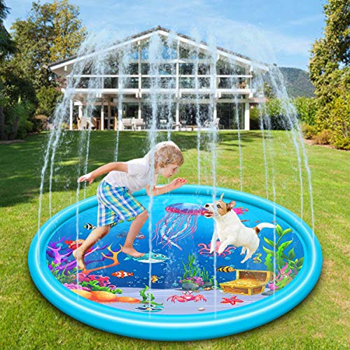 Kid Splash Sprinkler pad, Sprinkler for Kids, and Wading Pool for Learning – Children’s Sprinkler Pool, Inflatable Water Toys,Outdoor Swimming Pool for Kids(67 inch) - Image 5