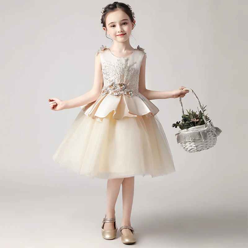 Kids Birthday Dress Princess Dress Girl 2024 New Arrival Western Style Performance Flower Girl Wedding Dress Host Short Skirt Spring and Summer - Image 2