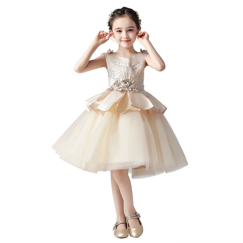 Kids Birthday Dress Princess Dress Girl 2024 New Arrival Western Style Performance Flower Girl Wedding Dress Host Short Skirt Spring and Summer - Image 5