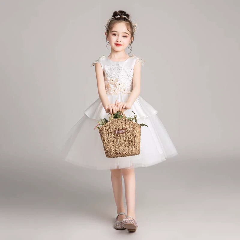 Kids Birthday Dress Princess Dress Girl 2024 New Arrival Western Style Performance Flower Girl Wedding Dress Host Short Skirt Spring and Summer - Image 6