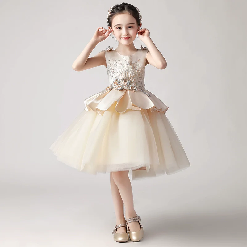 Kids Birthday Dress Princess Dress Girl 2024 New Arrival Western Style Performance Flower Girl Wedding Dress Host Short Skirt Spring and Summer - Image 7