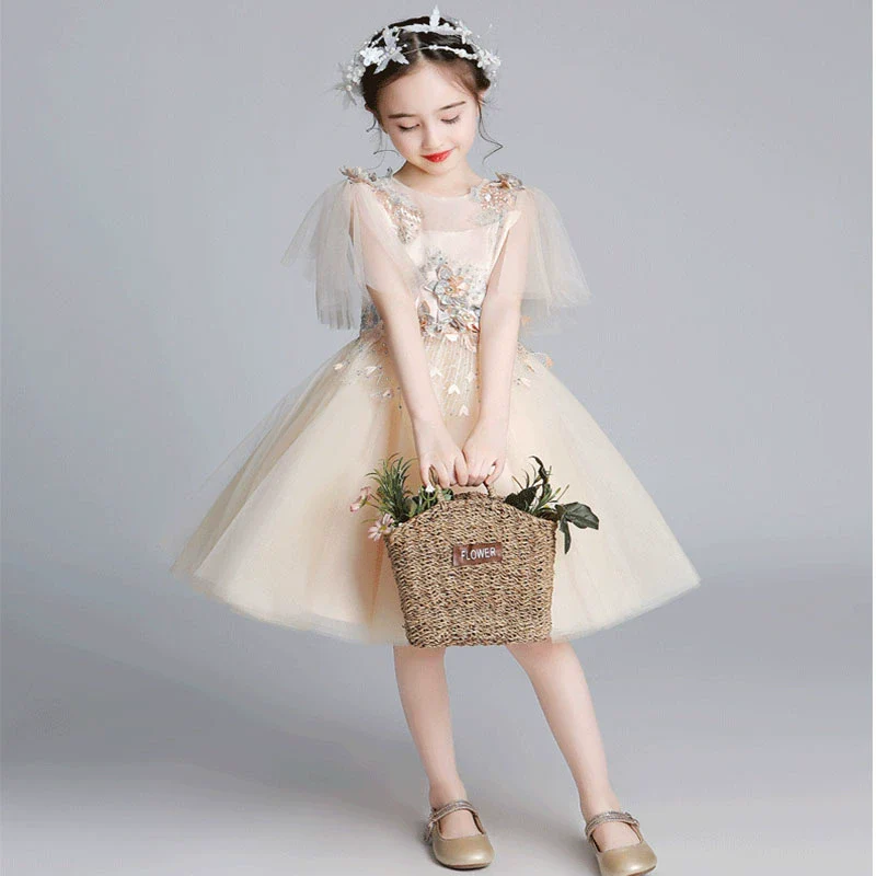 Kids Birthday Dress Princess Dress Girl 2024 New Arrival Western Style Performance Flower Girl Wedding Dress Host Short Skirt Spring and Summer - Image 8