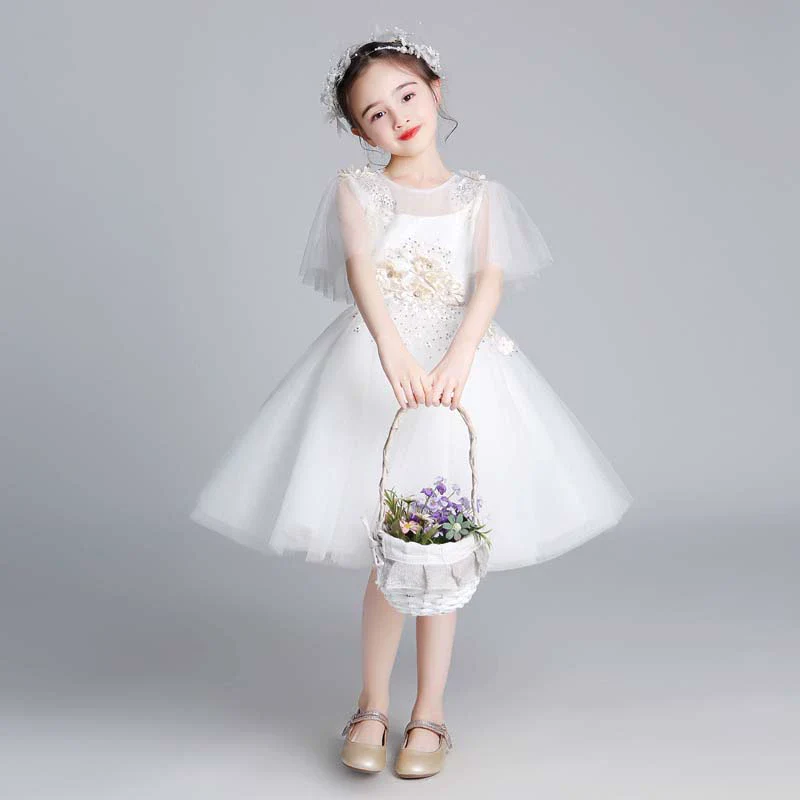 Kids Birthday Dress Princess Dress Girl 2024 New Arrival Western Style Performance Flower Girl Wedding Dress Host Short Skirt Spring and Summer - Image 9