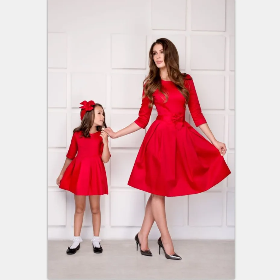 Kids Child Outfits  Mother Daughter Dresses Clothes  Mom Dress  Mum Sister Baby Girl Dresses Mommy And Daughter Family Matching - Image 2