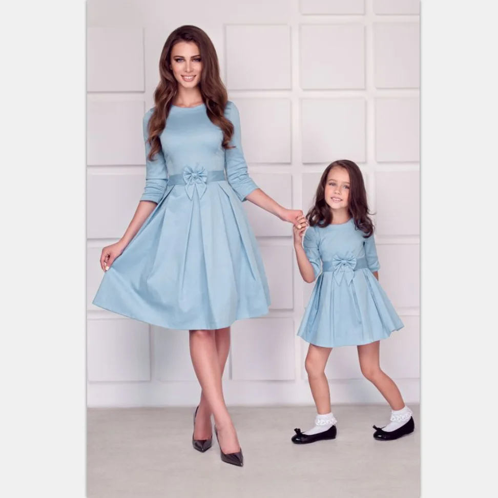 Kids Child Outfits  Mother Daughter Dresses Clothes  Mom Dress  Mum Sister Baby Girl Dresses Mommy And Daughter Family Matching - Image 3