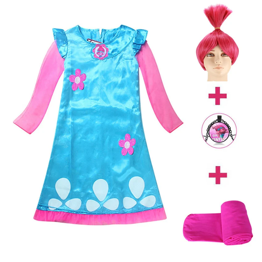 Kids Costumes Girls Dresses Trolls Poppy Costume Dress For Girls Halloween Costumes for Kids Carnaval Costume Fancy Dress - Image 3