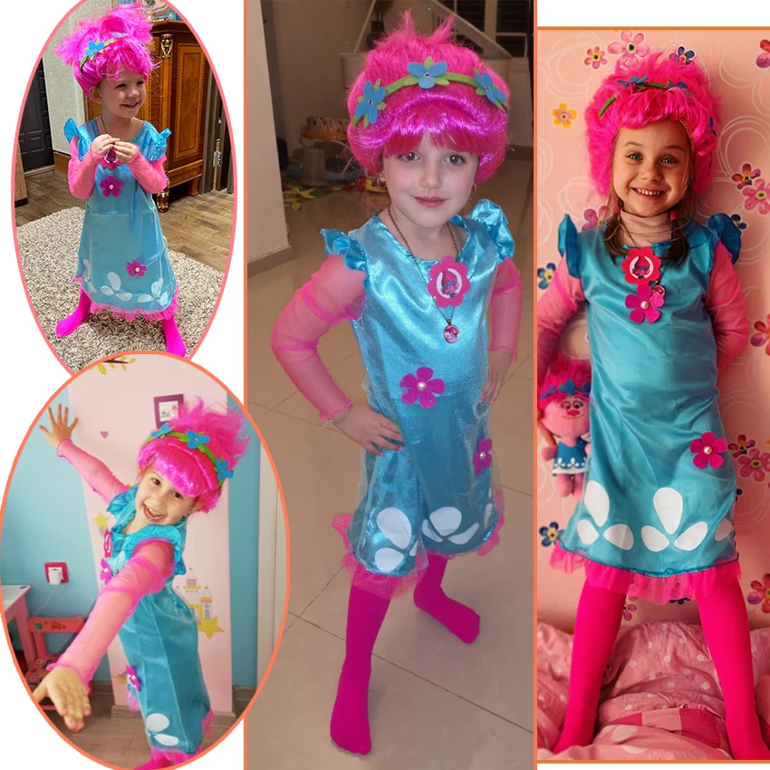 Kids Costumes Girls Dresses Trolls Poppy Costume Dress For Girls Halloween Costumes for Kids Carnaval Costume Fancy Dress - Image 6