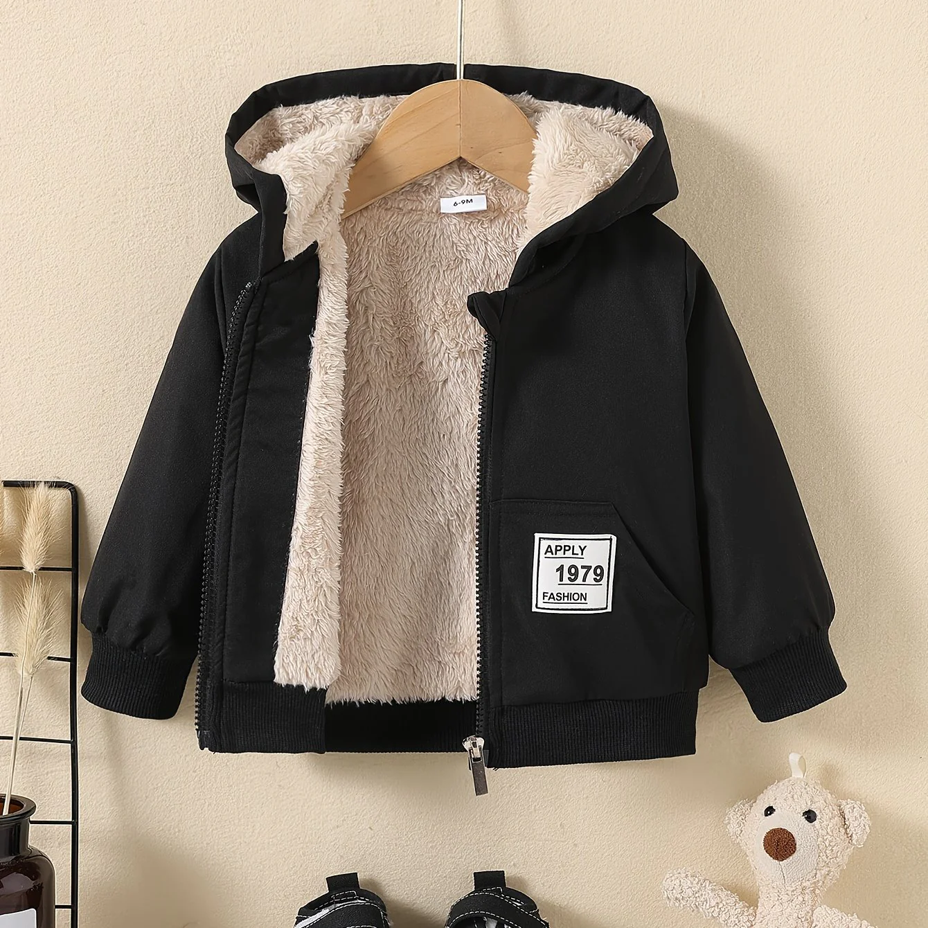 Kids Fleece Lined Warm Hooded Zipper Coat, Toddler Baby's Casual Hoodie Jacket - Image 11