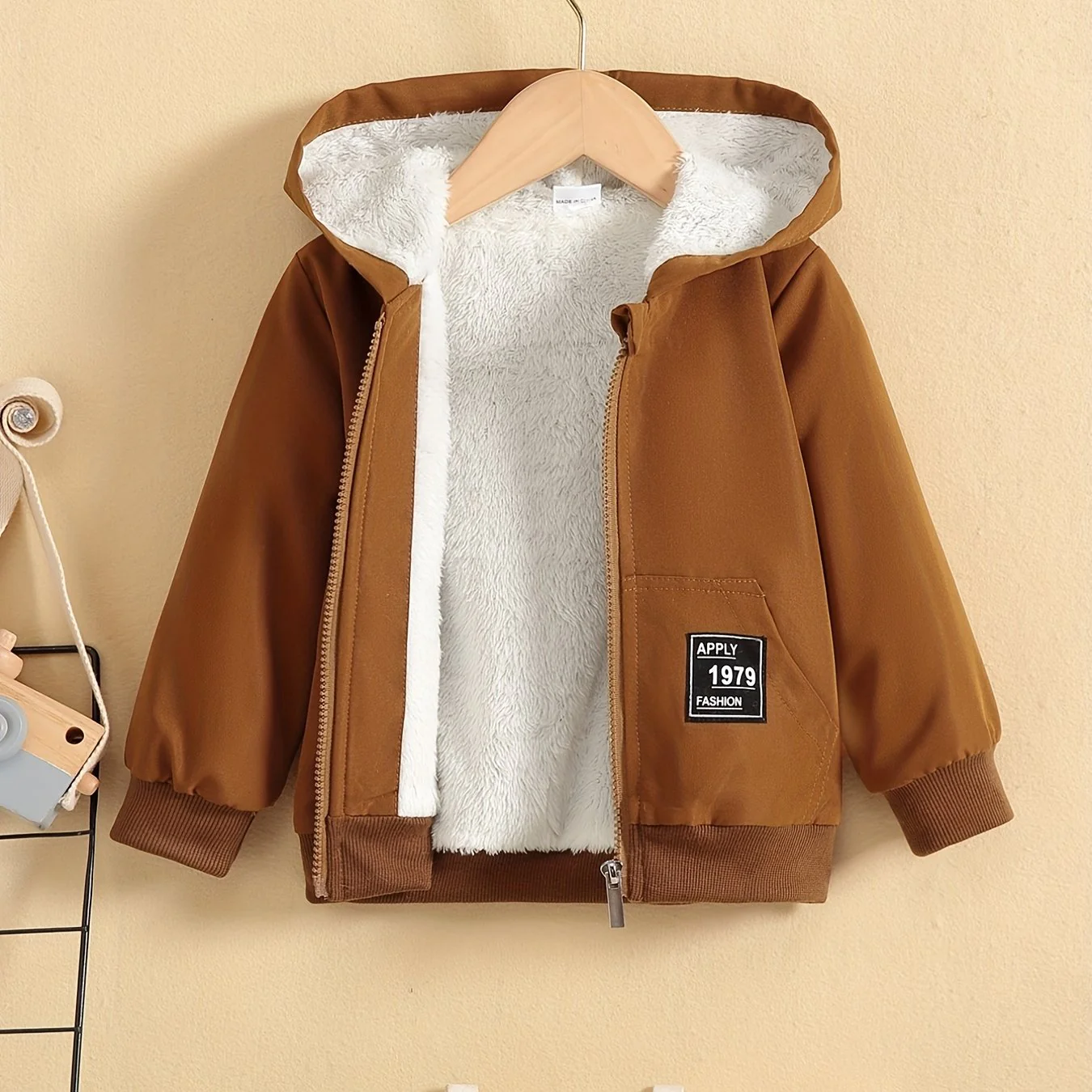 Kids Fleece Lined Warm Hooded Zipper Coat, Toddler Baby's Casual Hoodie Jacket - Image 13