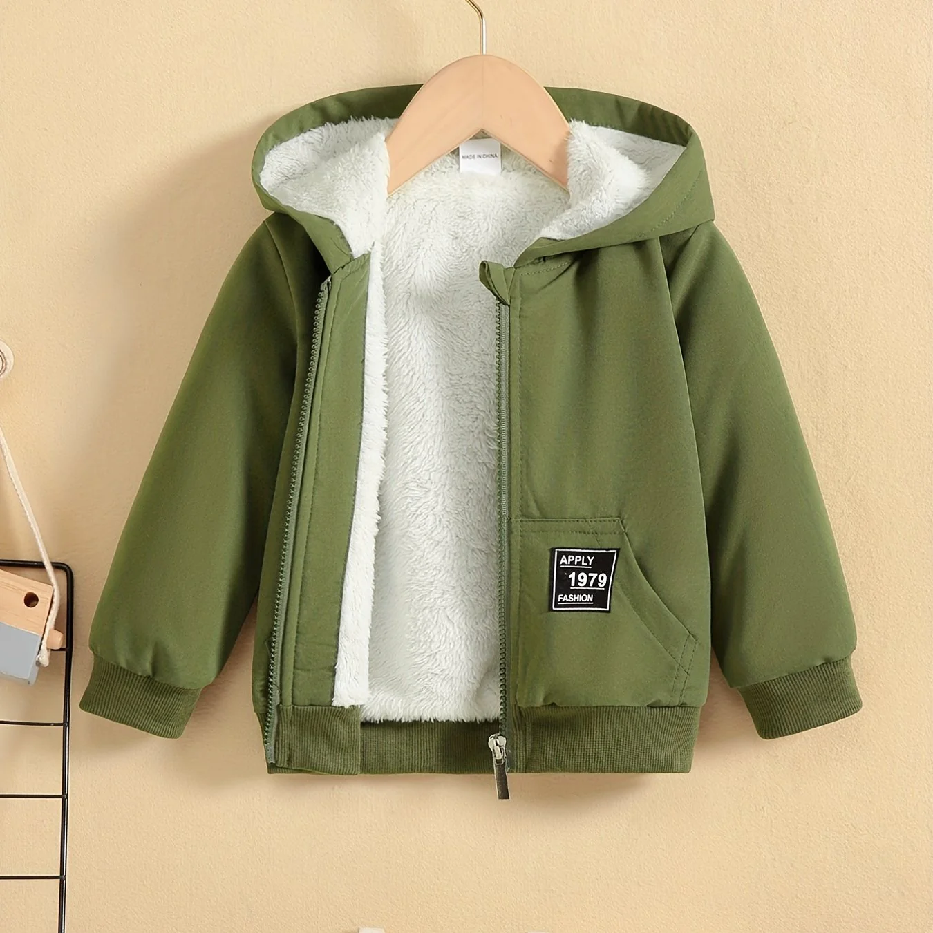 Kids Fleece Lined Warm Hooded Zipper Coat, Toddler Baby's Casual Hoodie Jacket - Image 15