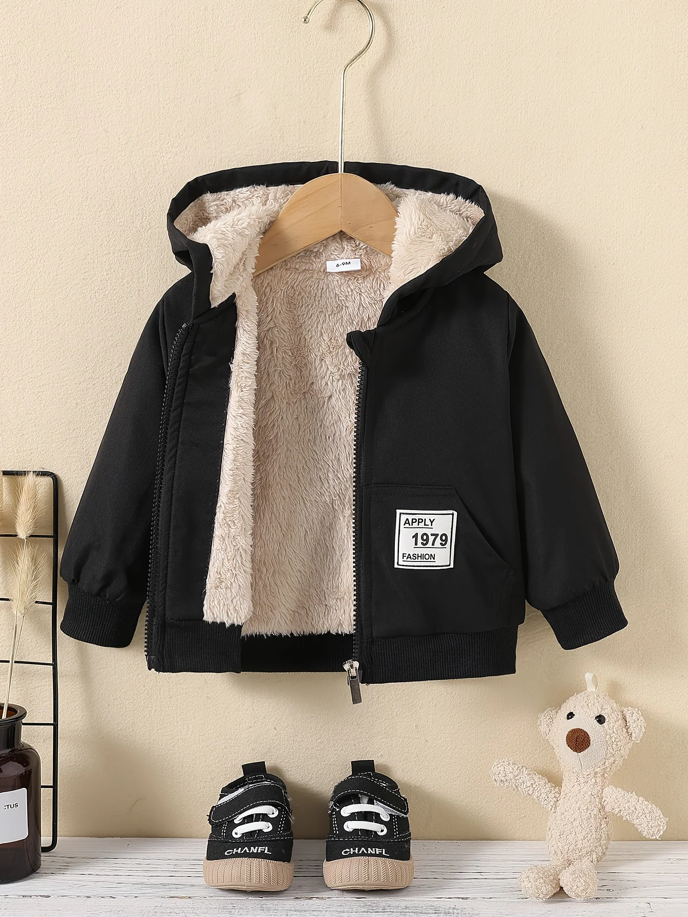 Kids Fleece Lined Warm Hooded Zipper Coat, Toddler Baby's Casual Hoodie Jacket - Image 5