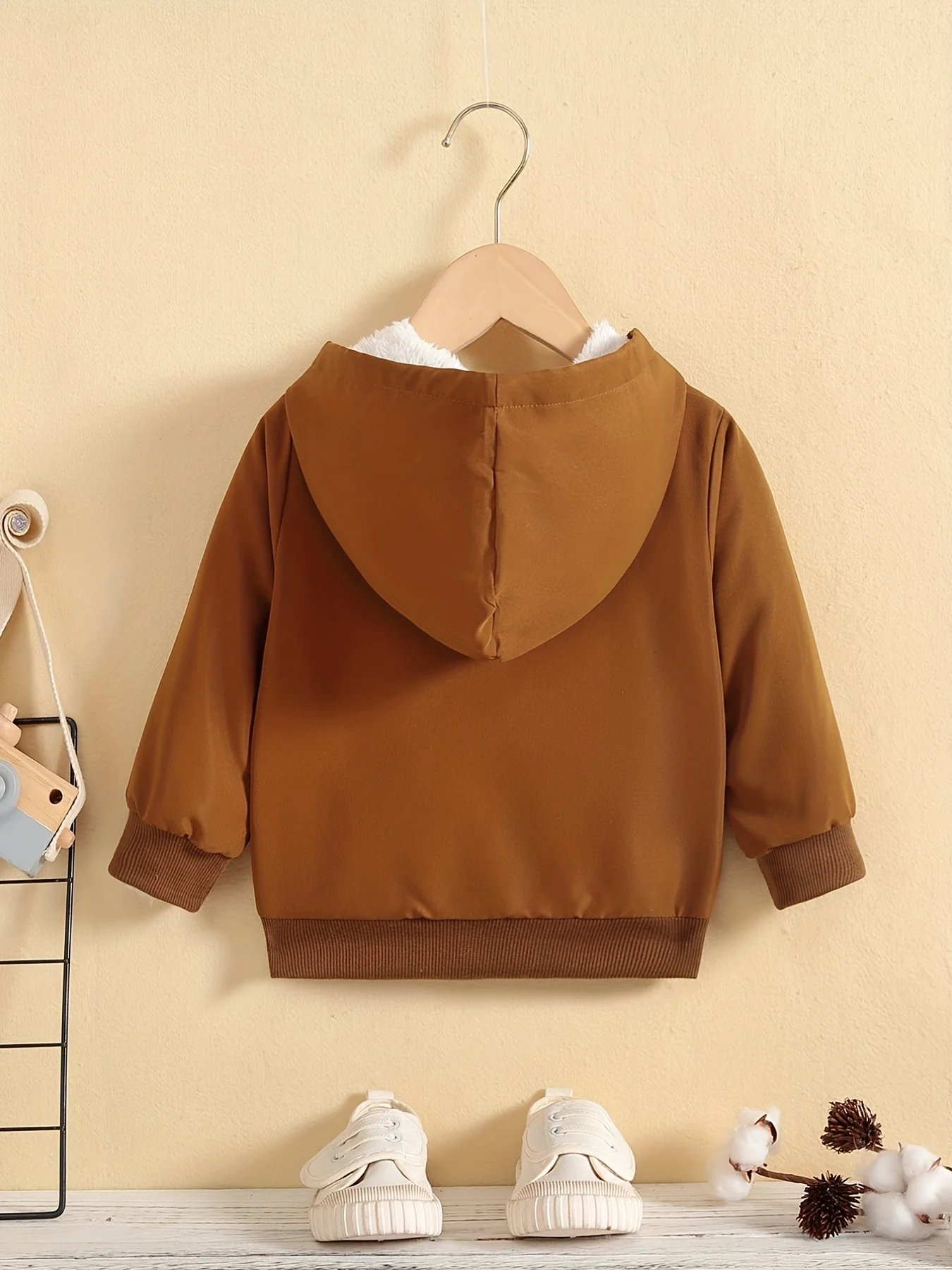 Kids Fleece Lined Warm Hooded Zipper Coat, Toddler Baby's Casual Hoodie Jacket - Image 9