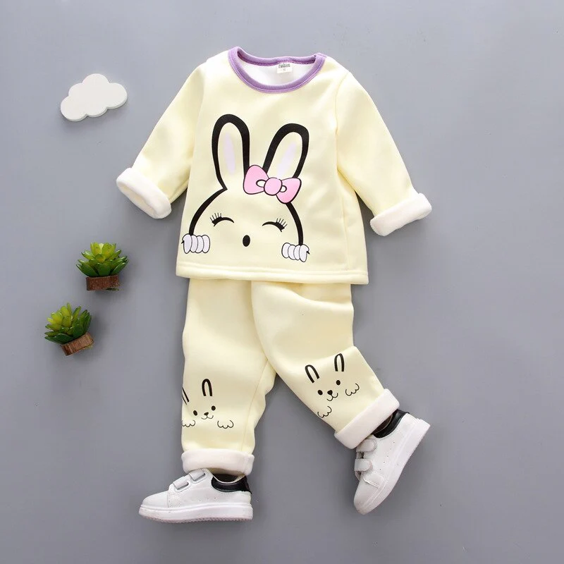 Kids Pajama Sets 1- 3Y Baby Girl Cotton Pajamas Winter Warm Underwear Thermal Clothes Thicken Children Clothing Girls Clothes - Image 5