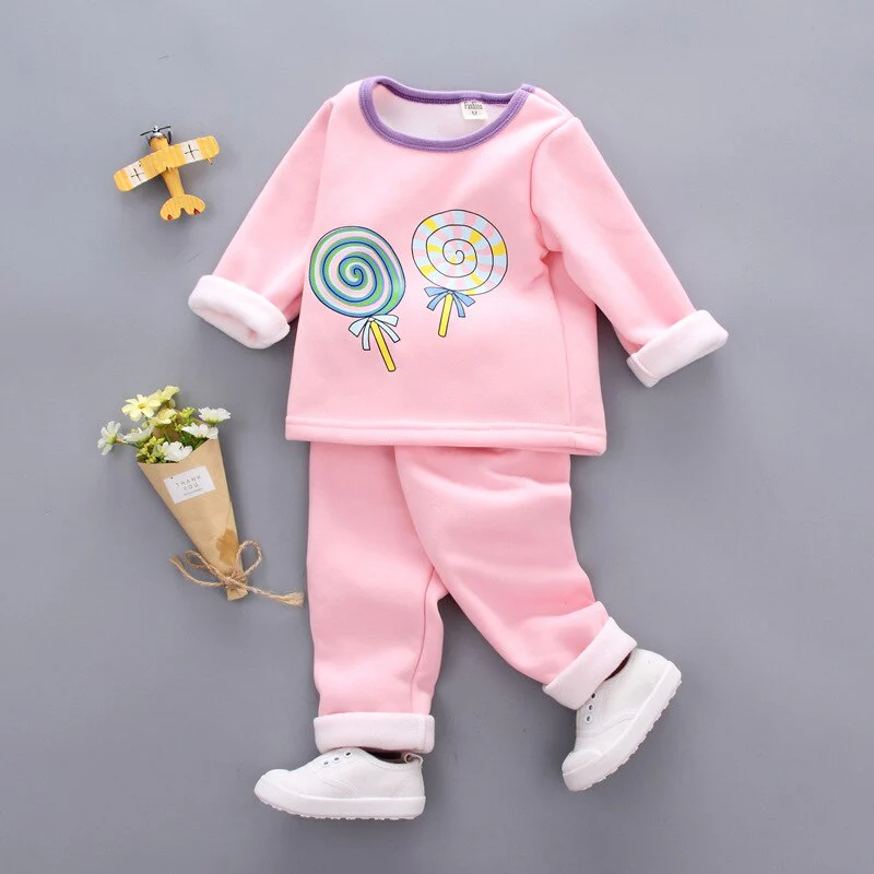 Kids Pajama Sets 1- 3Y Baby Girl Cotton Pajamas Winter Warm Underwear Thermal Clothes Thicken Children Clothing Girls Clothes - Image 6