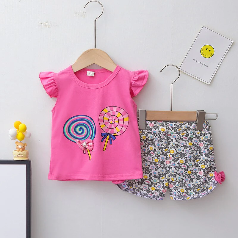 Kids Summer Fashion Sportswear Children Girl Cartoon T Shirt Shorts 2pcs/sets Baby Boys Costumer Toddler Infant Casual Tracksuit - Image 3