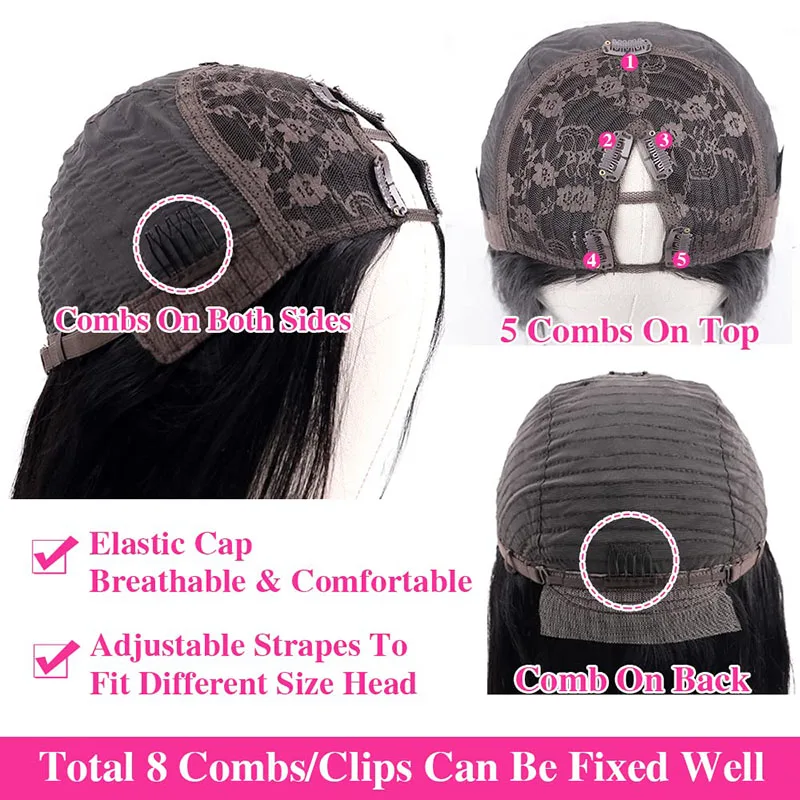 Kinky Curly U Part Human Hair Wig V Part Human Hair Wig No Leave Out No Glue Machine Made Deep Curly Human Hair Wig for Women - Image 6