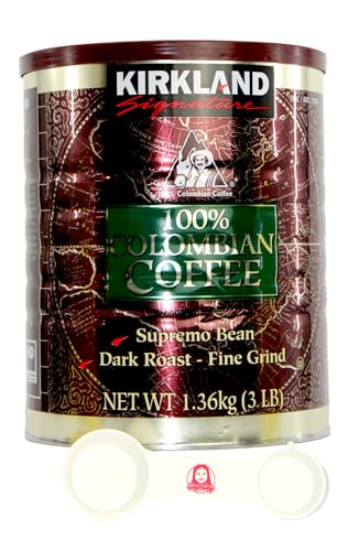 Kirkland Signature 100% Colombian Dark Roast Coffee Bundle (3 lbs) with Bonus Sophley Measuring Spoon - Rich Flavor and Convenient Brewing! - Image 2
