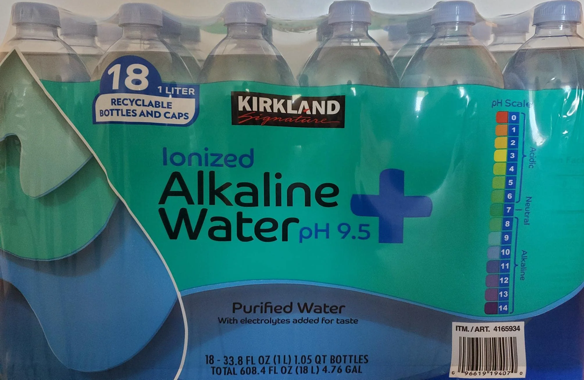KIRKLAND SIGNATURE Alkaline Water, 33.8 Fl Oz (Pack of 18) - Image 2