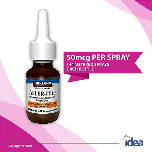 Kirkland Signature Aller-Flo Fluticasone Propionate (Glucocorticoid) 50 mcg, Nasal Allergy Spray (1 Bottle 144 Metered Sprays) Bundle with Exclusive "Allergy Relief" - Better Idea Guide - Image 8