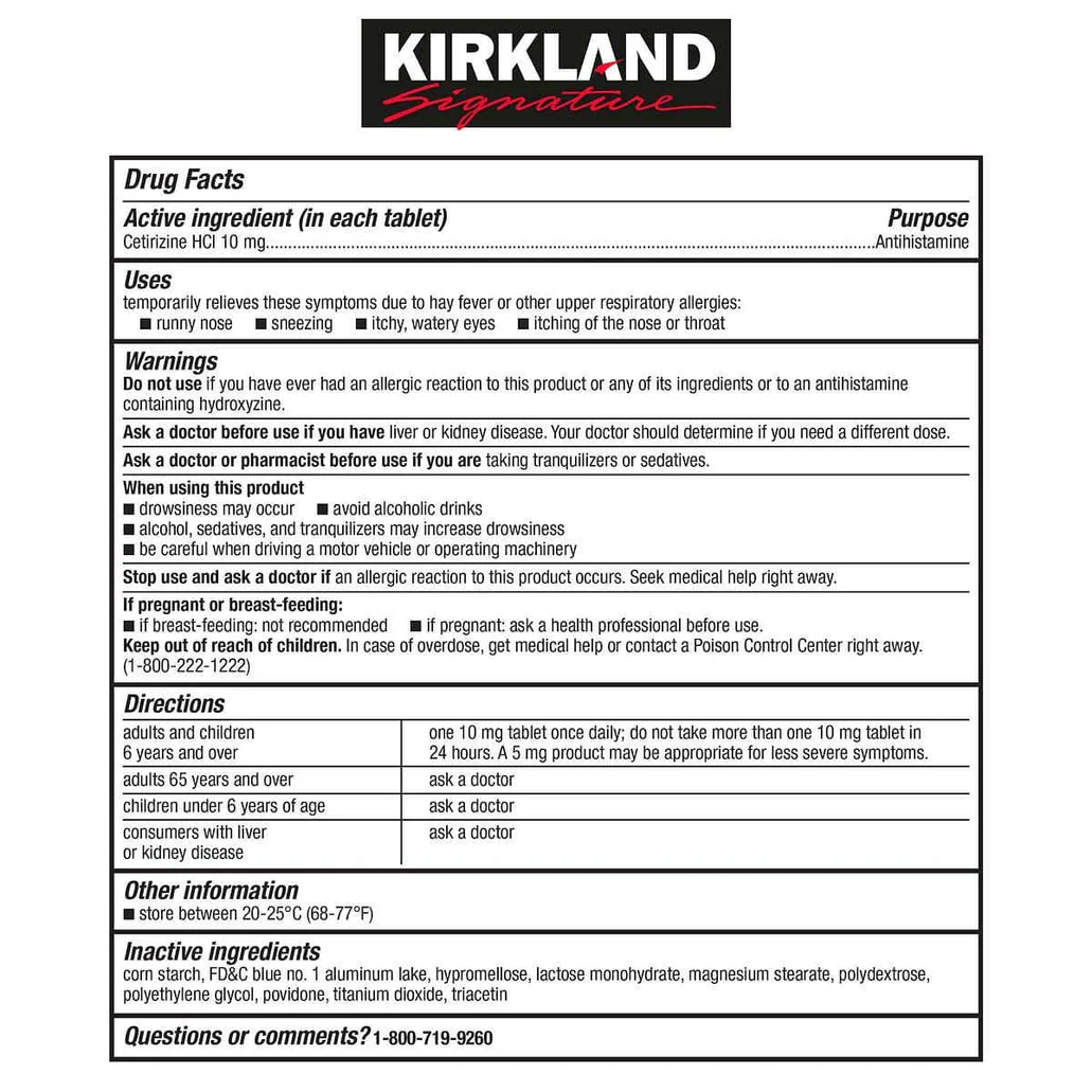 Kirkland Signature Aller-Tec, 365 Tablets - Image 4