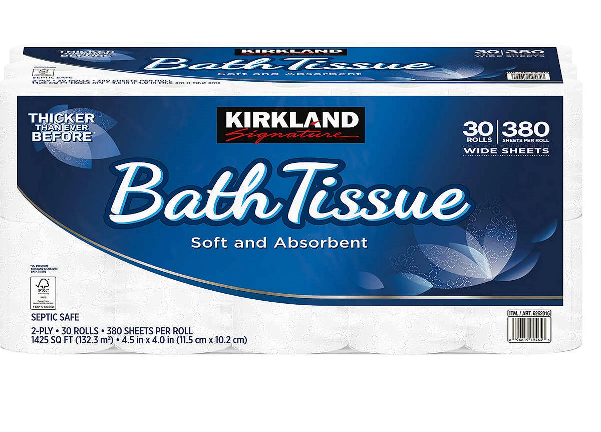 Kirkland Signature Bath Tissue, 2-Ply, 425, 3 Pack (30 count) - Image 2