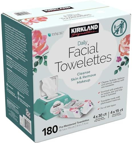 KIRKLAND Signature Daily Facial Towellettes, 4.53 Pound (180 Count, 1-Box) - Image 3