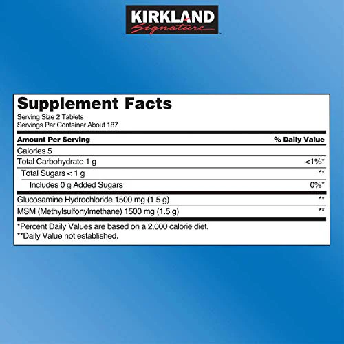 Kirkland Signature Glucosamine with MSM, 375 Tablets (5 Pack) - Image 2