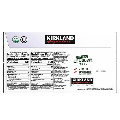 Kirkland Signature Organic Fruit and Vegetable Pouch Variety Pack (24 Count) - Image 2