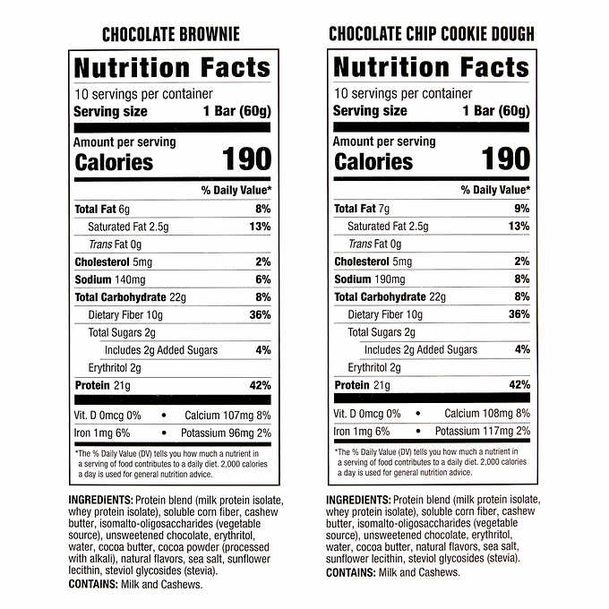 Kirkland Signature Protein Bars Chocolate Chip Cookie Dough, 20-count 2.12 OZ - Image 4