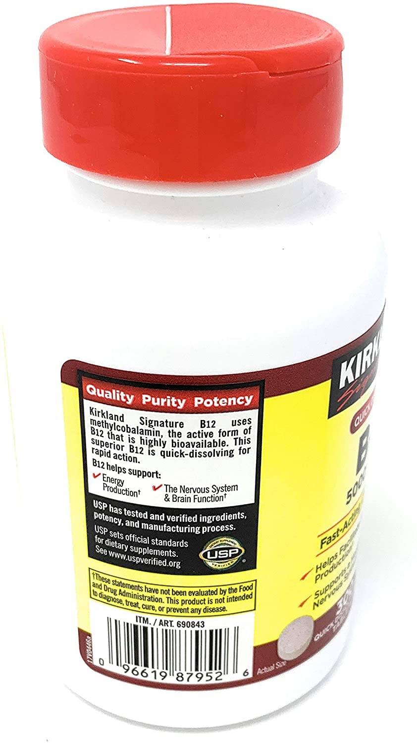 Kirkland Signature – Super B-Complex with Electrolytes 500 Tablets + Vitamin D3 2000IU, 600 Softgels + Vitamin B12 5000mcg, Cherry Flavor, 300 Tablets (Bundle of 3 Units Total) - Image 2