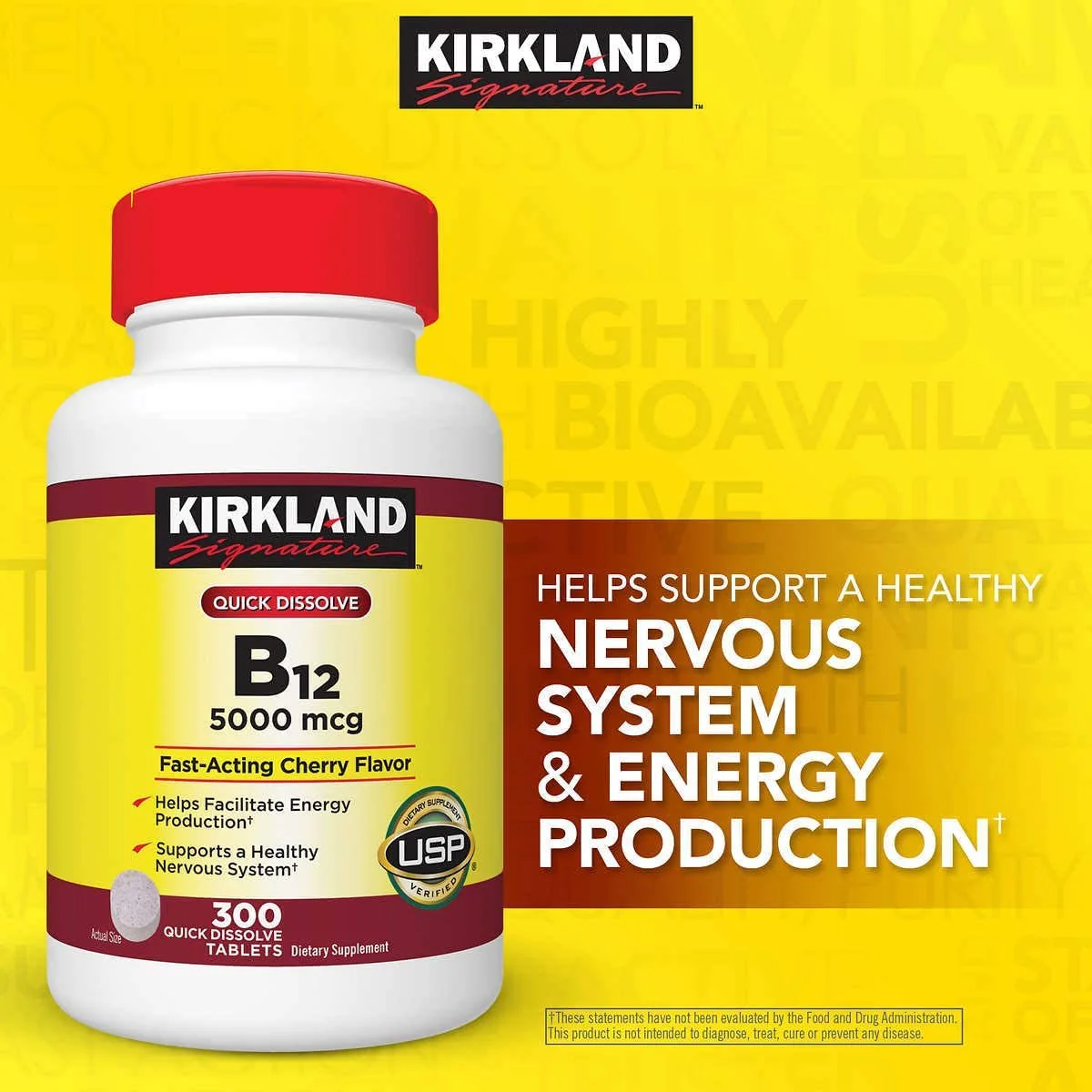 Kirkland Signature – Super B-Complex with Electrolytes 500 Tablets + Vitamin D3 2000IU, 600 Softgels + Vitamin B12 5000mcg, Cherry Flavor, 300 Tablets (Bundle of 3 Units Total) - Image 3