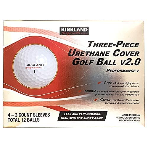 Kirkland Signature Three-Piece Urethane Cover Golf Ball v2.0, 1 Dozen, 12 Count, White - Image 7