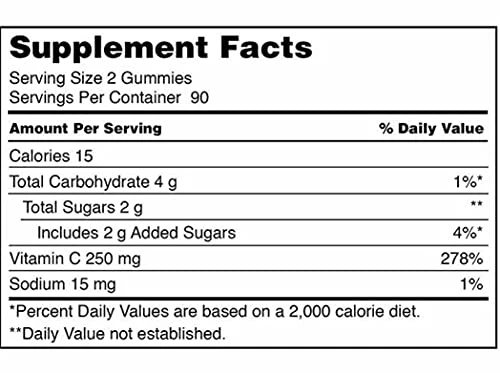 Kirkland Signature Vitamin C 250 mg, 180 Adult Gummies Pack of 2 - Image 2
