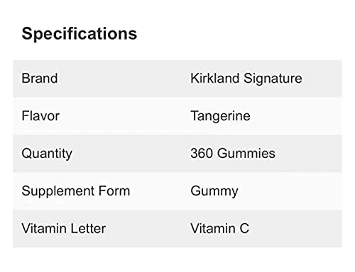Kirkland Signature Vitamin C 250 mg, 180 Adult Gummies Pack of 2 - Image 3