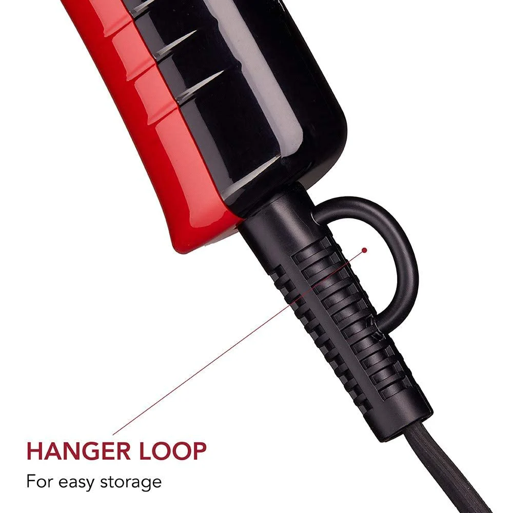 KISS 1875 Watt Pro Tourmaline Ceramic Hair Dryer, 3 Heat Settings, 2 Speed Slide Switch, Cool Shot Button, 2 Detangler Combs, 1 Concentrator, 1 Diffuser, Removable Filter Cap & 4 Sectioning Clips Red - Image 2