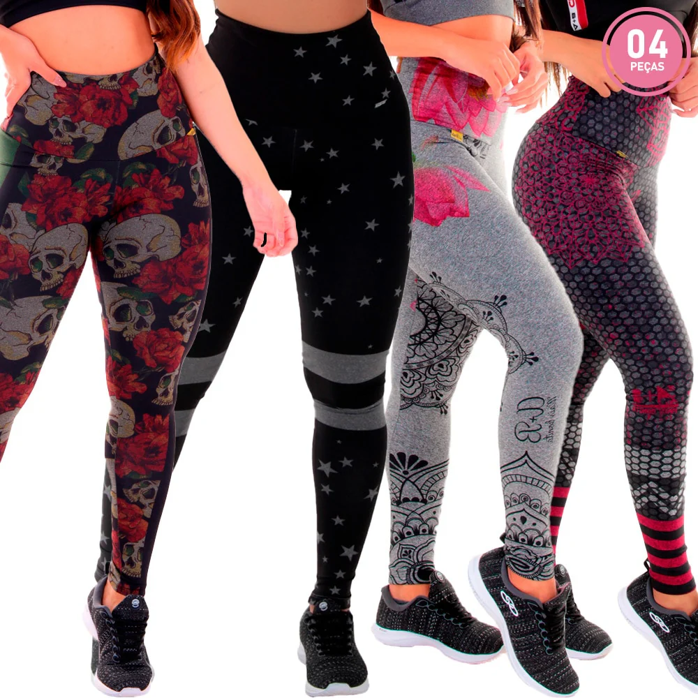 KIT 4 LEGGINGS MESCLA SUBLIMADA ZERO TRANSPARÊNCIA - Image 2