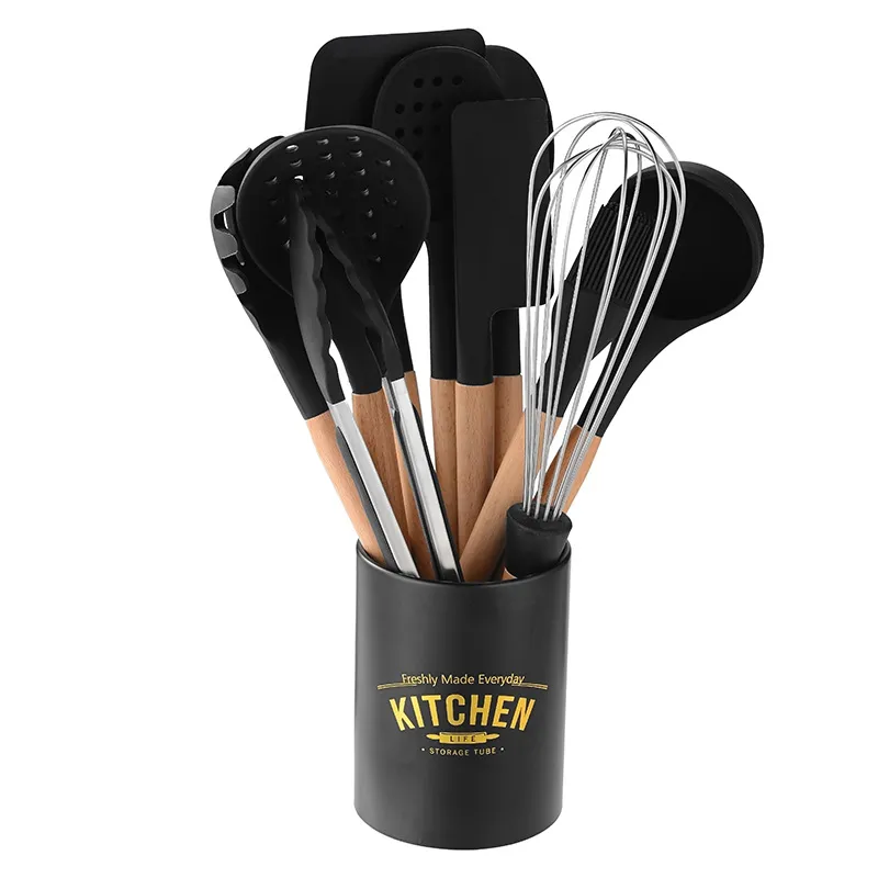 Kitchen Cookware Silicone Kitchenware Non Stick Cooking Pot Gadget Spatula Ladle Egg Beaters Shovel Soup Spoon Utensils Supplies - Image 6