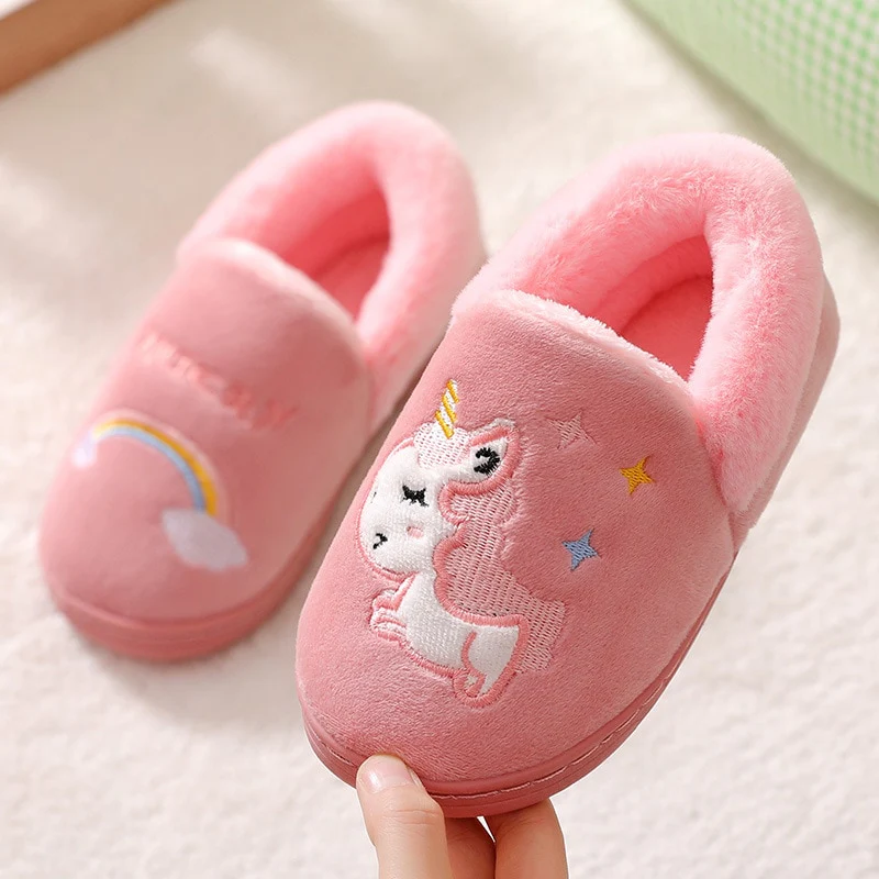 Kocotree Winter Kids Slippers Children Unicorn Non-slip Soft Girls Home Shoes Kids Boys Cartoon Slippers Indoor Floor Shoes - Image 10