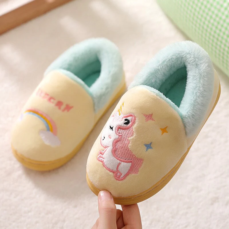 Kocotree Winter Kids Slippers Children Unicorn Non-slip Soft Girls Home Shoes Kids Boys Cartoon Slippers Indoor Floor Shoes - Image 4
