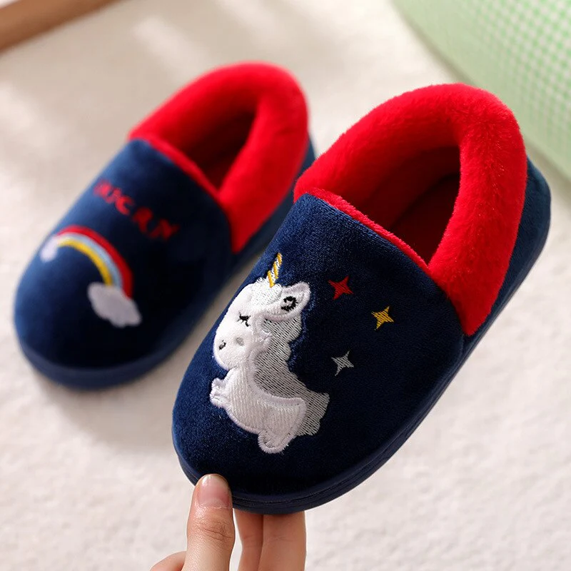 Kocotree Winter Kids Slippers Children Unicorn Non-slip Soft Girls Home Shoes Kids Boys Cartoon Slippers Indoor Floor Shoes - Image 5
