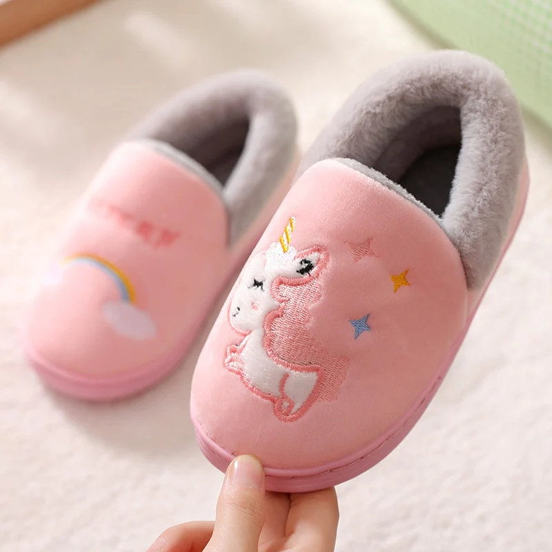 Kocotree Winter Kids Slippers Children Unicorn Non-slip Soft Girls Home Shoes Kids Boys Cartoon Slippers Indoor Floor Shoes - Image 6