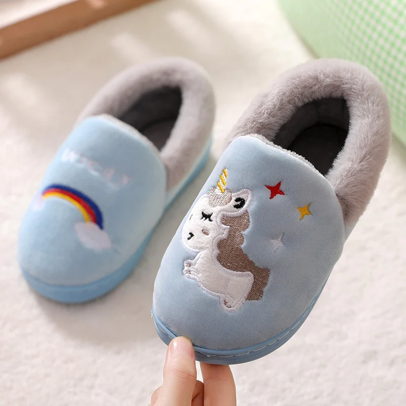 Kocotree Winter Kids Slippers Children Unicorn Non-slip Soft Girls Home Shoes Kids Boys Cartoon Slippers Indoor Floor Shoes - Image 8