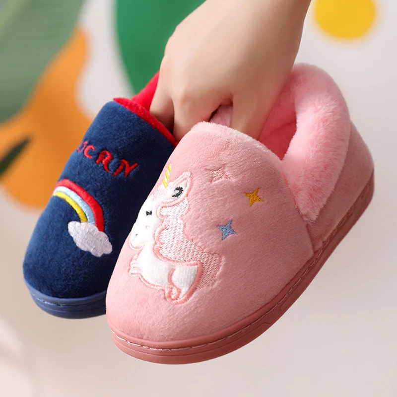 Kocotree Winter Kids Slippers Children Unicorn Non-slip Soft Girls Home Shoes Kids Boys Cartoon Slippers Indoor Floor Shoes - Image 9