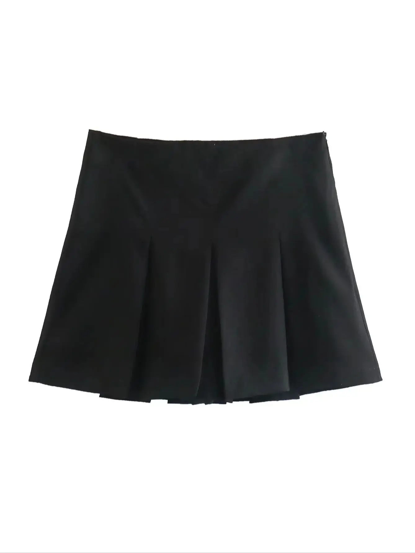 KONDALA Vintage Dark Grey Mini Skirts Women Ruffles Pleated Sexy Shorts Skirts Female Fashion 2024 Streetwear Mujer Faldas - Image 7