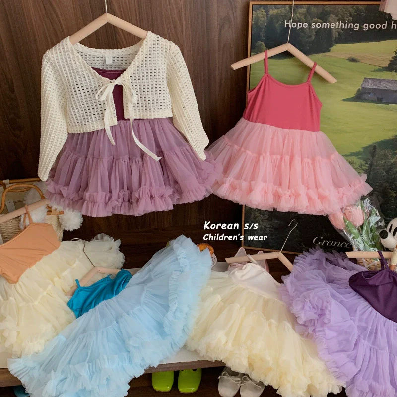 Korean Style Girl Dress Summer Dress Pettiskirt 2024 New Arrival Girl Princess Dress Fashion Baby Performance Dance Skirt - Image 2